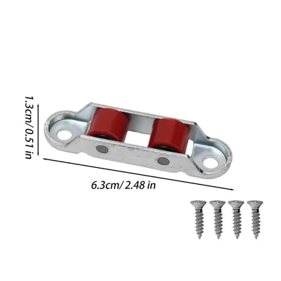 10sets Silent Sliding Door Pulley with Screw Strong Load-bearing Metal Nylon Wheels Home Cabinet Window Hardware Mobile Wheels
