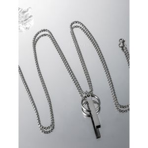 KALUNG PRIA WANITA TITANIUM ROLO LIONTIN CINCIN BALOK MODEL HIP HOP KOREA TERLARIS