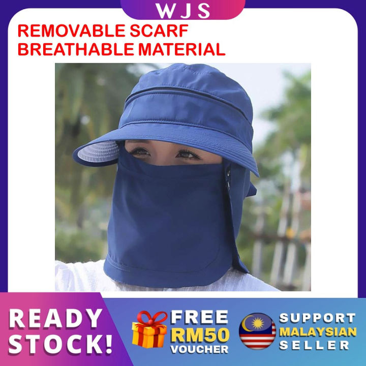 REMOVABLE BREATHABLE) WJS 360 Degree UV Protection Sun Hat Vial