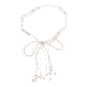 Women Cotton Woven Waist Belt Bohemian Ethnic Design Wooden Beads Fringe Trim Body Chain Stylish Decorative Accessory