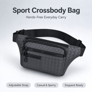 Mens Pack Waist Bag Water-Resistant Crossbody Sling Bag with Adjustable Strap Multiple Pockets