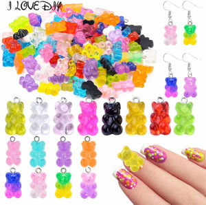 [ILOVEDIY] Crystal Candy Bear Pendant Gummy Charms for Necklace Bracelet Earrings Jewelry Making DIY Findings Bears