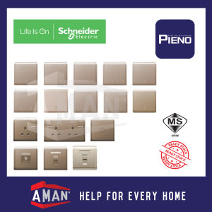 Schneider Pieno Series Wine Gold Switches Socket 13A 20A Double Pole Air Cond Water Heater SIRIM