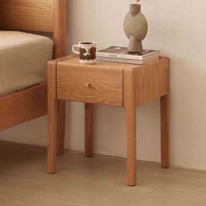 FFBH Solid Wood Small Nightstands Modern Minimalist Bedside Cabinet Storage Bedside Tables with Drawers Nordic Bedroom Furniture 2Z6B7