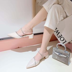 [ Mẫu Mới HOT] Giày nữ giày bít mũi giày sục nữ công sở thời trang  họa tiết trang trí thanh lịch trẻ trung gót cao 3p