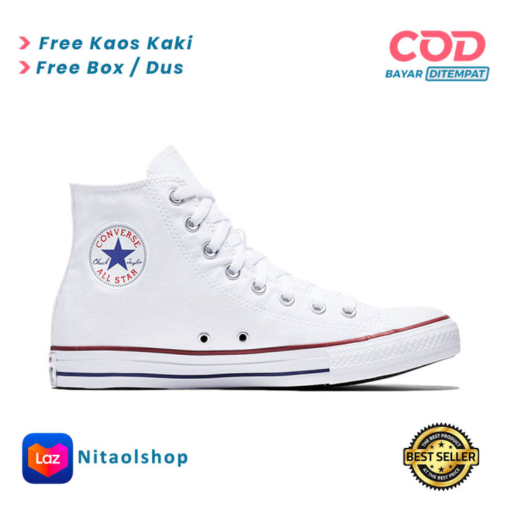 sepatu sneakers casual original converse10 all star putih sepatu kuliahsantai bisa codfree box asw 02