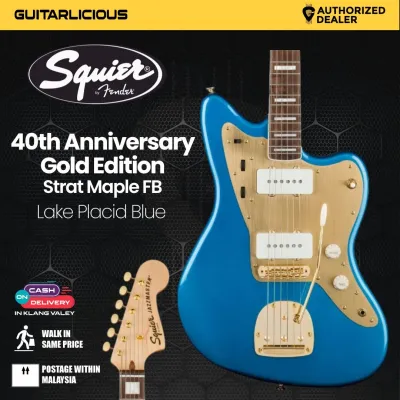 Squier 40th Anniversary Gold Edition Jazzmaster Electric Guitar Lake Placid Blue