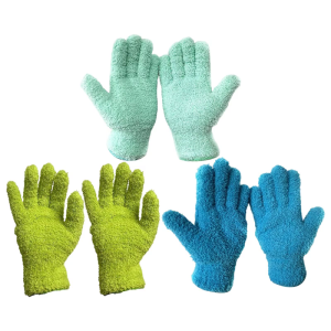 Reusable Corals Fleece Cleaning Gloves For Indoor Gentle Dusting And Surfaces Care Household Chores Essential