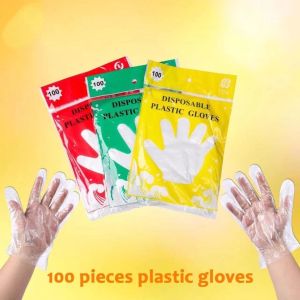 100PCS/PACK Disposable Plastic Gloves Eco Friendly One Off High Quality Durable Plastic Glove