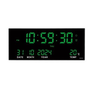 Digital Large Wall Clock Alarm Temperature Date Calendar Display 8 Sets of Alarm Clocks 14 Electronic LED Clock Plug in Use2026