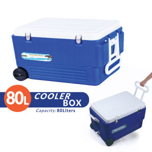 Super Big 60L 80L Cooler Ice Box with Wheel Portable Storage Cold Box Heavy Duty Icebox for Camping Fishing Kotak Ais