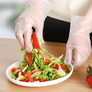 Găng tay nấu ăn 100 cái găng tay nilon dùng trong thực phẩm nấu ăn vệ sinh bếp dùng 1 lần