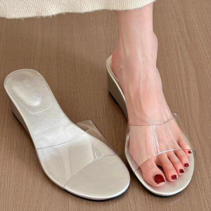 Free Shipping Fashionable Transparent Strap Sandals For Women 2026 Summer New Collection Thick-Soled Wedge Heels Versatile And Stylish