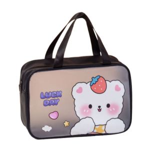 CHUAN Transparent Cartoon Cosmetic Bag PVC Large Capacity Makeup Bag Portable Swimming Beach Bag Toiletry Storage Bag
