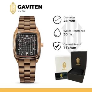 GAVITEN Jam Tangan Wanita Gaviten GV 02 Brown Rose Original Garansi Resmi 1 Tahun - Rantai