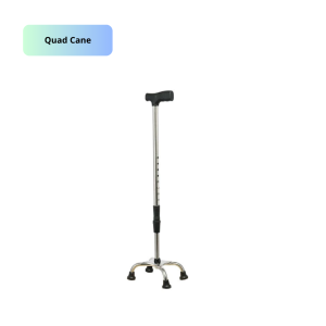 Aluminum Adjustable Quad Cane Lightweight Tungkod For Elderly Stick 4 Legs Trusty Cane - DailyDwell1