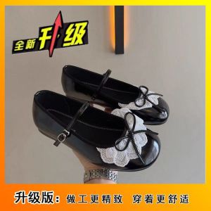 [Free Shipping] Spring Shallow-Mouth Bowknot Flat Shoes Versatile WomenS Leather Shoes Perfect For Pairing With Skirts