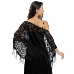 Hollowout Waved Lace Triangle Stole for Women Enhancing Elegances of Weddings and Evening Party Gathering