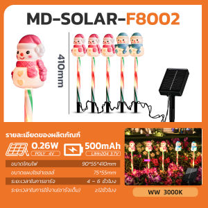 MODI โคมไฟมนุษย์หิมะโซล่าเซลล์ ไฟสวนโซลาเซลล์ ไฟประดับโซล่าเซลล์ ซานตาคลอส แสงเหลือง ระบบสว่างค้าง ไฟตกแต่ง ปีใหม่ คริสต์มาส ปาร์ตี้