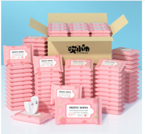 【Local Delivery】10 Pull / pack  Lotso Disney strawberry Bear Wet Wipes 1 Box Of 10 Super Soft Super Soft Packs Wet Paper Towels For Babies To Clean Stains Safely