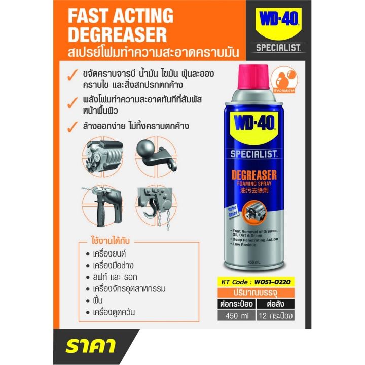 WD-40 สเปรย์โฟมขจัดคราบมัน (Degreaser Foaming Spray) 450 ml. | Lazada ...