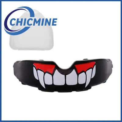 Chicmine Teeth Protector Fangs Pattern Mouth Guard Flexible Gum Shield for Muay Thai Boxing Football Basketball Gum Shield Portable