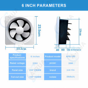 6/8/10/12 inch kipas ekzos Silent Bathroom Shutter PVC toilet Kitchen ventilation fan ejector fan Ceiling Exhaust Fan 抽风机