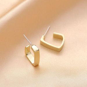 JJT Geometric Crystal Stud Earrings Womens Fashionable All-Match High-Grade Earrings Simple Elegant Earrings