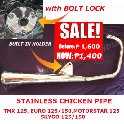 NEW Chicken Pipe TMX 125 Alpha Euro 150 Motorstar 125 Skygo 150 with TURNILYO