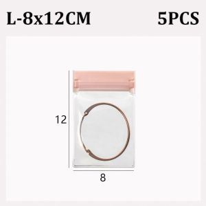 FELIZ 5Pcs Transparent Jewelry Zip Lock Bags Waterproof Frosted Jewelry Packaging Reusable Self Sealing Jewelry Pouch