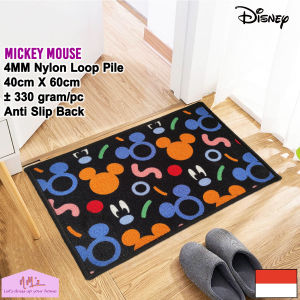 Disney Mickey Mouse Official Merchandise keset 40 cm x 60 cm anak motif kartun karakter bulu alas lantai depan pintu masuk dapur kitchen mat anti slip - NMs