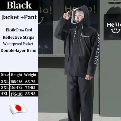 Raincoat waterproof for men motorcycle rider waterproof for adult makapal ruberized raincoat heavy duty with pants breathable original rain coat for men heavy rain protection rubberized velcro split raincoat