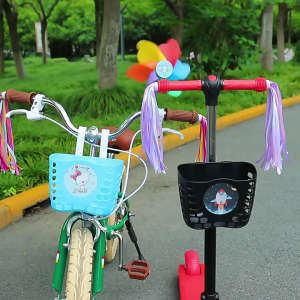 Tay lái phía trước không thấm nước phía sau xe đạp giỏ nhựa xe đạp giỏ với fastens Dây đeo cho cậu bé cô gái xe đạp giỏ liễu gai