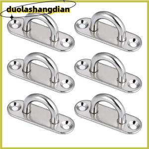 [Duola] M5 6 8 Hook Hooks Eye Plate Heavy Oblong Duty Steel Stainless Pad Mount Wall U Boat Ceiling Hanger Ring Garage Hammock D Shape