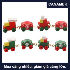 【CANAMEK】 1:12 Dollhouse Miniature Train Christmas Snowflake Small Train Model Carriages Toy Kids Pretend Play Toy Doll House Accessories