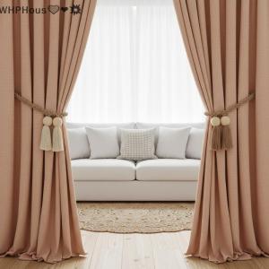 WP💓💛💖 2Pcs Magnetic Wooden Tassel Window Curtain Curtain Holdbacks Bathroom Shower Curtain Accessories Home Decor Curtain Buckles