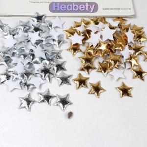 Heabety 100pcs vàng bạc sao cho Christmas Đảng trang trí nội thất bọt vải Sao DIY sổ lưu niệm thẻ đồ trang trí embellishments phụ kiện