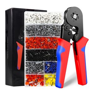 Kìm bấm cos vuông HSC8 6-4A tự điều chỉnh kèm 1200 đầu cos đủ loại cos ống tròn cos pin