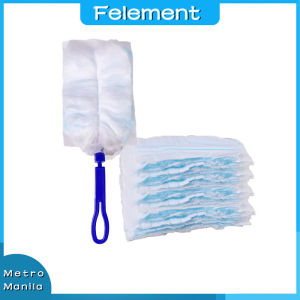 10pcs Disposable Electrostatic Duster With Blue Short Handle Microfiber Dusting Brush