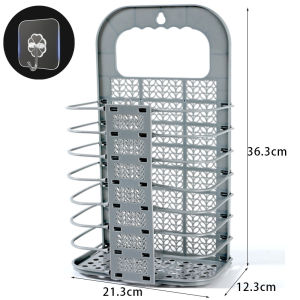 1Pc Wall Hanging Laundry Basket Foldable Wall-Mounted Dirty Clothes Storage Basket Dirty Storage Tools