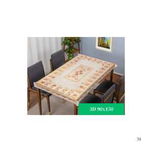Khăn trải bàn PVC 3D chống nước chữ nhật Hoa văn nổi sang trọng dễ lau chùi bền đẹp cho bàn ăn