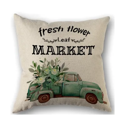 【big-discount】 Nordic Style Green And Flower Pillowcase Throw Pillow Linen Cushion Cases for Home and Outdoor Sofa Decor