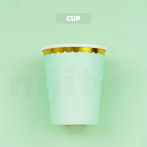 Nijito - 10Pcs/Set Plain Paper Plate Cup Paper Dish Birthday Party Decoration Set Disposable Tableware Event Wedding