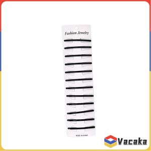 Vacaka 12Pcs Black BB Hair Clips Straight Drop Hair Pins Fashion Women Flyaway Hair Barrette Accessories