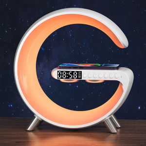 Intelligent Bluetooth Speaker Big G Atmosphere Light Wireless Fast Charging Alarm Clock Time Clock Wake-up Lamp Music Light Beating Wireless Charger