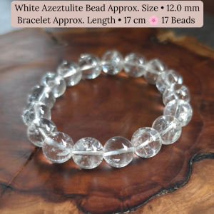 Natural White Azeztulite Bracelet White Quartz Bead Stretch Bracelet Energy Crystal Jewelry Gift - RRC