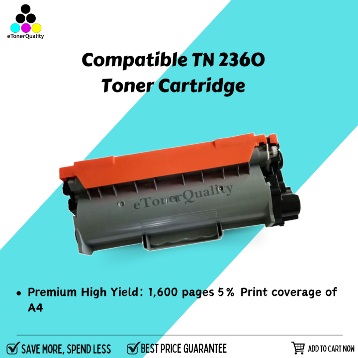 Etoner Compatible Toner Cartridge Tn 2360 For Brother Printer 