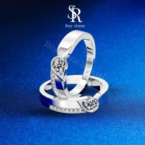 (COUPLE SET FREE TUMBLER) RoyStone - Cincin Wanita (SIZE NOTES) Moissanite Sertifikat GRA Original Lapis Emas - Couple Love Ring