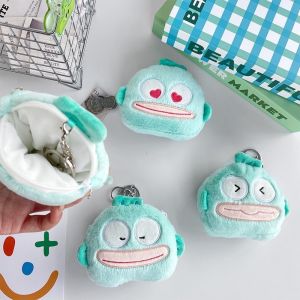 Kawaii Sanrio Doll Plush Bag Keychain Ugly Fish Hangyodon Wallet Cute Coin Purse Pendant Gifts for Girls