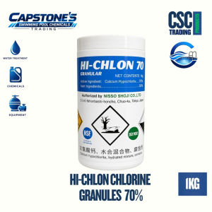 HI-CHLON 70% CHLORINE GRANULES | CALCIUM HYPOCHLORITE | SWIMMING POOL WATER SANITIZER | 1 KG